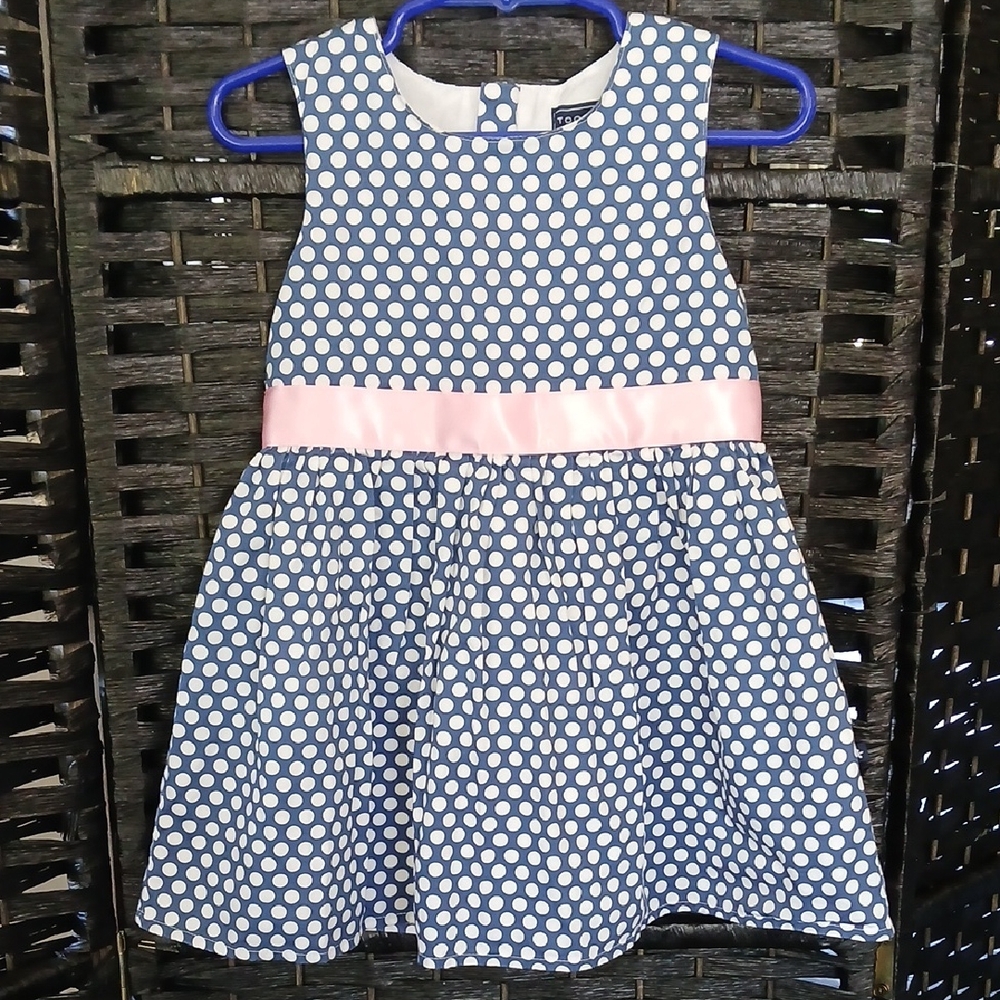 Toobydoo Blue White Polka Dot Dress SZ 2
